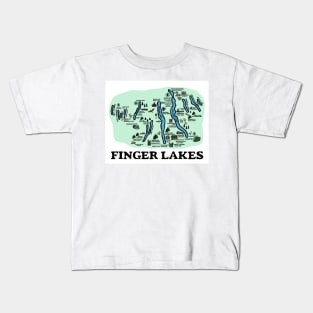 Finger Lakes Map Kids T-Shirt